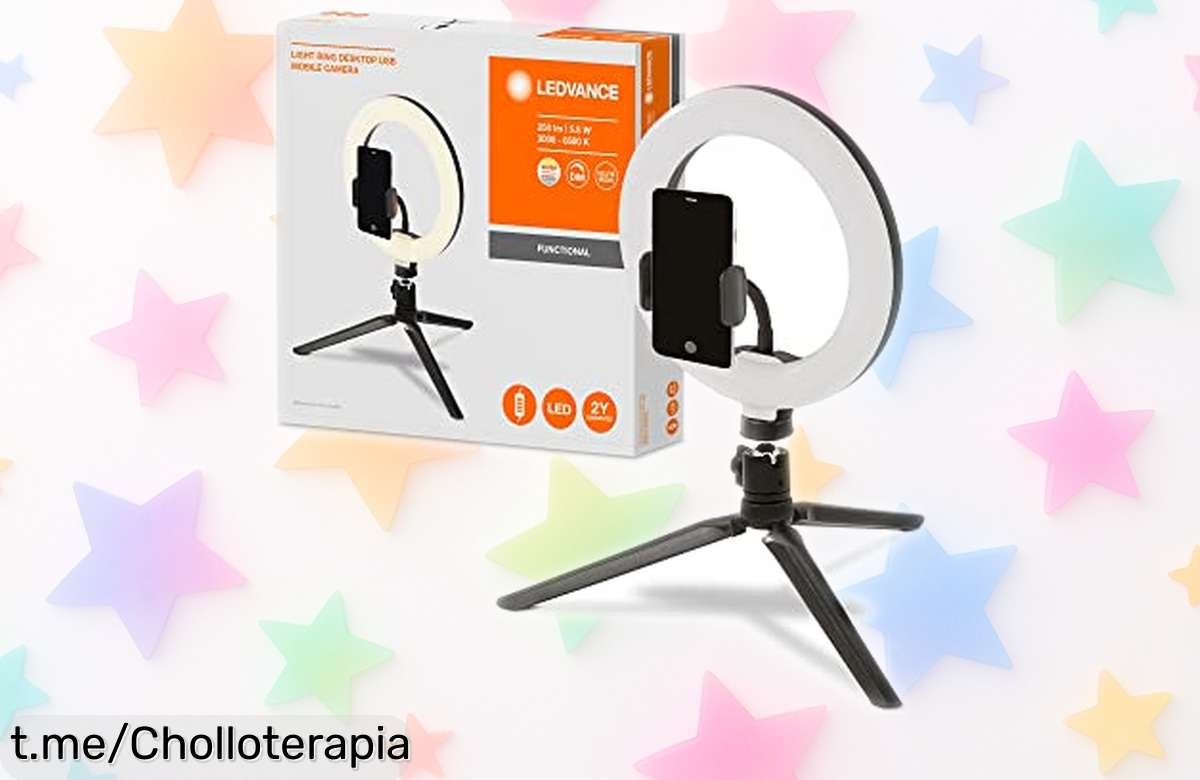 Luz anillo LED para móvil con soporte y control Bluetooth: ilumina tus selfies y vídeos pro a precio rebajado ¡Aprovecha este super chollo que brillará en cada momento!