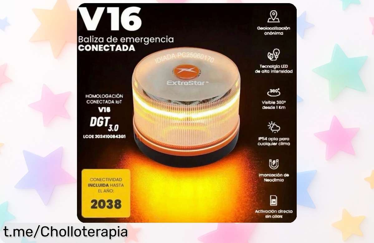 Luz de emergencia V16 homologada DGT con geolocalizador a precio rebajado, única y esencial para tu seguridad en carretera. ¡No te quedes sin ella antes de que se agote!