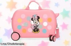 Maleta Disney Minnie Coquette para niñas, súper ligera y resistente con ruedas giratorias. ¡Oferta rebajada, no dejes escapar esta aventura mágica!