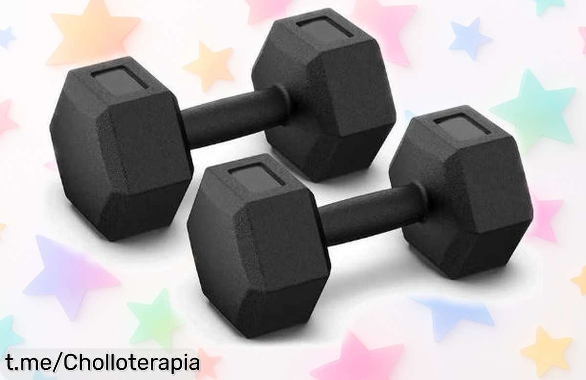 Mancuernas hexagonales ALLINLIFE, juego de 2 con recubrimiento de vinilo. Potencia tus músculos ahora a un precio rebajado que no podrás ignorar, ¡la oportunidad es única y el momento es hoy!