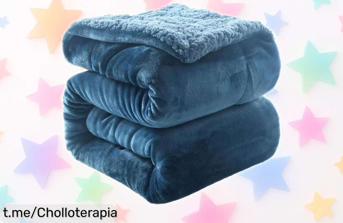 Manta de terciopelo gruesa con aspecto piel de cordero, caída de precio increíble: ¡Pilla ya este super chollo y abrázate al calor en tus siestas!