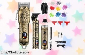 Máquina de cortar pelo Bestauty con cuchillas autoafilables y 11 peines guía: oferta rebajada que vuela, ¡no te quedes sin la tuya y sorprende a todos ahora mismo!