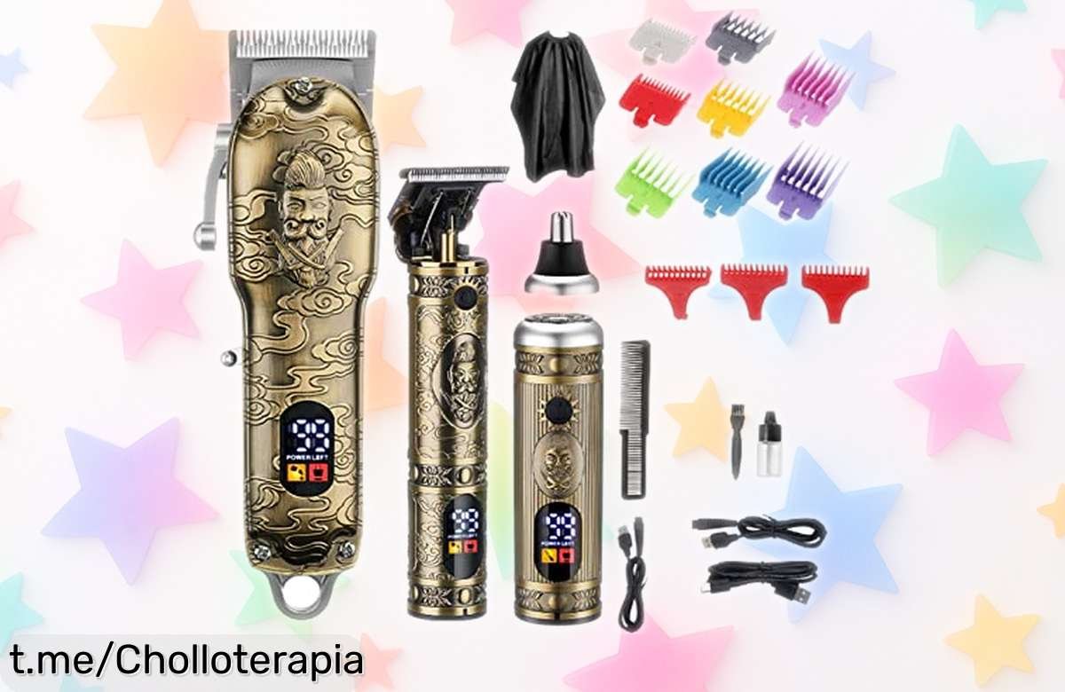 Máquina de cortar pelo Bestauty con cuchillas autoafilables y 11 peines guía: oferta rebajada que vuela, ¡no te quedes sin la tuya y sorprende a todos ahora mismo!