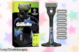 Maquinilla de afeitar GilletteLabs UEFA Champions League con barra exfoliante a precio rebajado, ¡afírmate en el lujo y disfruta cada afeitada como un campeón!