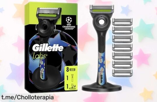 Maquinilla de afeitar GilletteLabs UEFA Champions League con barra exfoliante a precio rebajado, ¡afírmate en el lujo y disfruta cada afeitada como un campeón!