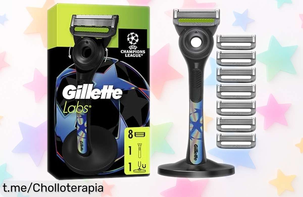 Maquinilla de afeitar GilletteLabs UEFA Champions League con barra exfoliante a precio rebajado, ¡afírmate en el lujo y disfruta cada afeitada como un campeón!