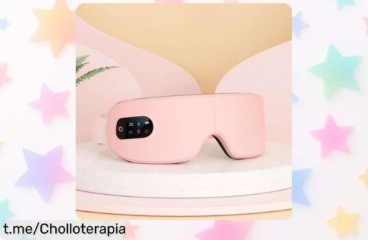 Masajeador de ojos Mukasi con calor y música Bluetooth a precio rebajado, ¡alivia tu fatiga ocular y mejora tu sueño ahora mismo! No te pierdas este chollo que cuida tus ojos.