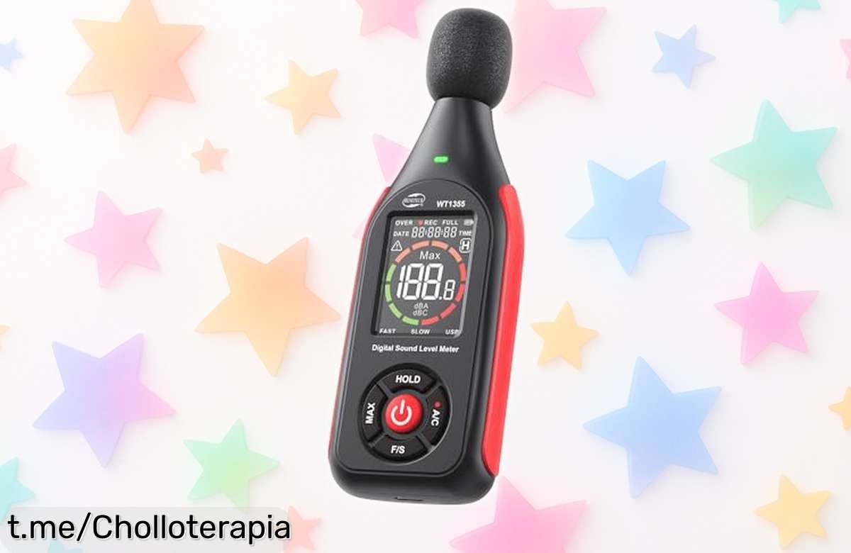 Medidor de decibelios Benetech con grabación y alarma visual, ¡rebajado a un precio loco! Controla el ruido ahora mismo y disfruta de la tranquilidad que mereces.