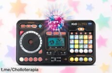 Mesa de mezclas electrónica VTech Kidi DJ Mix 10 en 1 con luces y efectos a precio loco, ¡un super chollo para que los peques exprimenten su creatividad! Oferta limitada, no te lo pierdas.