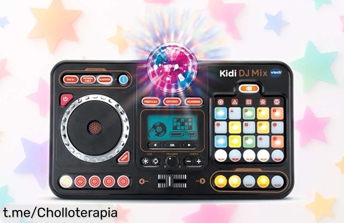 Mesa de mezclas electrónica VTech Kidi DJ Mix 10 en 1 con luces y efectos a precio loco, ¡un super chollo para que los peques exprimenten su creatividad! Oferta limitada, no te lo pierdas.