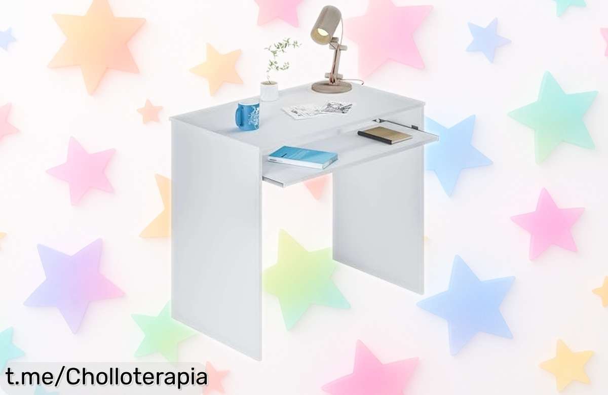 Mesa escritorio con bandeja extraíble Habitdesign IJoy, chollo increíble en rebaja y perfecta para tu espacio. Aprovecha esta oportunidad única antes de que se acabe y dale un nuevo aire a tu cuarto.