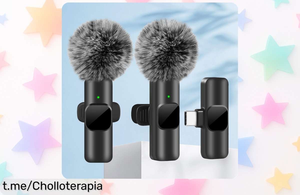 Micrófono lavalier inalámbrico mini para móvil, ¡grabación pro sin enredos y a precio rebajado! No te pierdas este ofertón por tiempo limitado, haz que tus vídeos brillen ya.