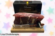Mini jamón con tabla y cuchillo de Pinante a precio loco, sorprende en casa y disfruta del sabor único que hará que tus momentos sean inolvidables. ¡Hazlo tuyo ya!