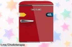 Mini nevera retro Cecotec Bolero CoolMarket TT Origin 45L en rojo, ¡el chollo que refresca tu día a día y da un toque de estilo! No te quedes sin la tuya.