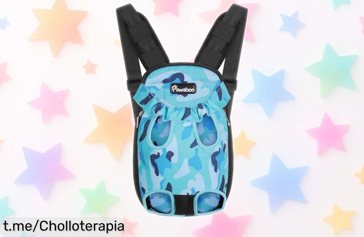 Mochila Pawaboo para perro con ajuste fácil y malla fresca, ahora a un precio rebajado ¡No te la pierdas y regálale momentos inolvidables a tu peludo!