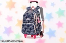 Mochila escolar desmontable con ruedas para niñas, el super chollo que hará la vuelta al cole inolvidable; ¡aprovecha este precio rebajado antes de que se agote!