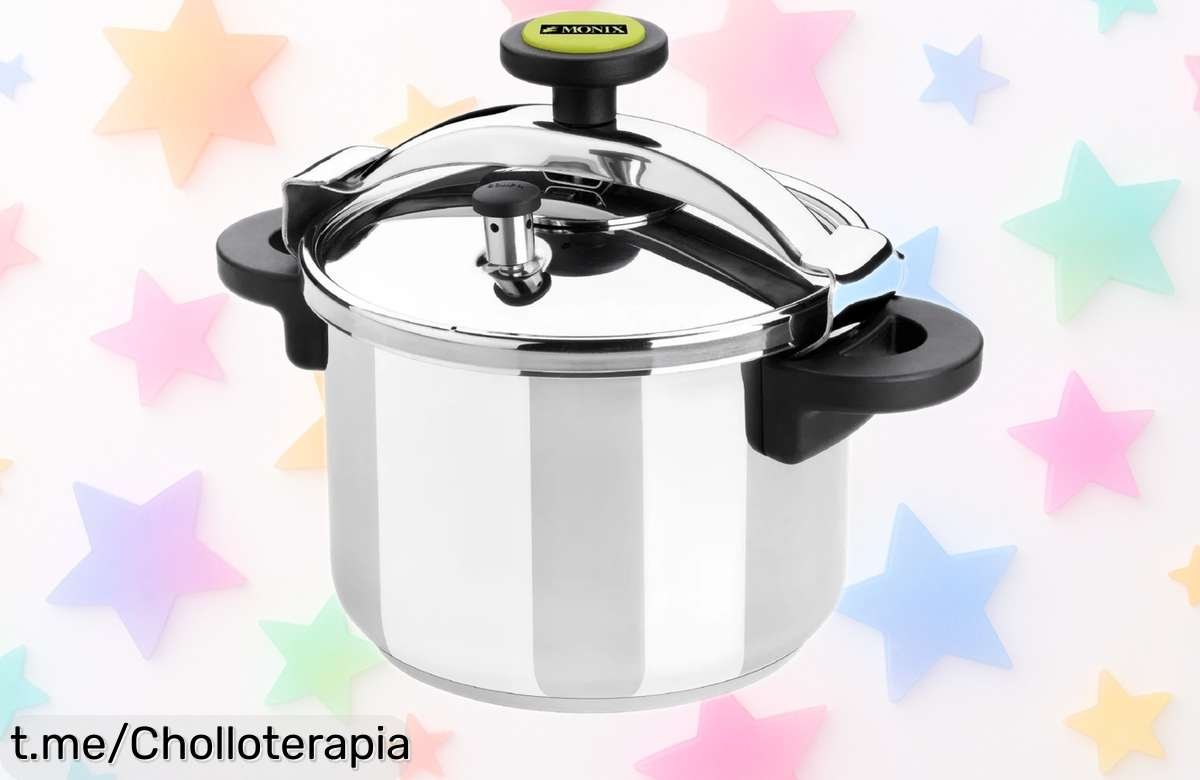 Olla a presión Monix Classica en acero inoxidable, super chollo con descuento limitado para que cocines tu comida favorita ¡Date prisa y no dejes pasar esta oportunidad!