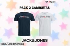 Pack 2 camisetas Jack & Jones de algodón para brillar todo el año a un precio rebajado: no te quedes sin tu super chollo y luce genial cada día, ¡te lo mereces!