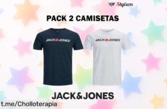Pack 2 camisetas Jack & Jones de algodón para brillar todo el año a un precio rebajado: no te quedes sin tu super chollo y luce genial cada día, ¡te lo mereces!