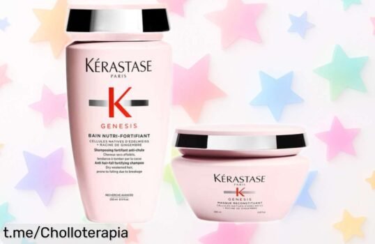 Pack champú y mascarilla Kérastase Genesis para cabello seco: cuidado intensivo, nutre en profundidad y aprovecha un descuento brutal antes que se acabe tu melena fuerte y brillante.