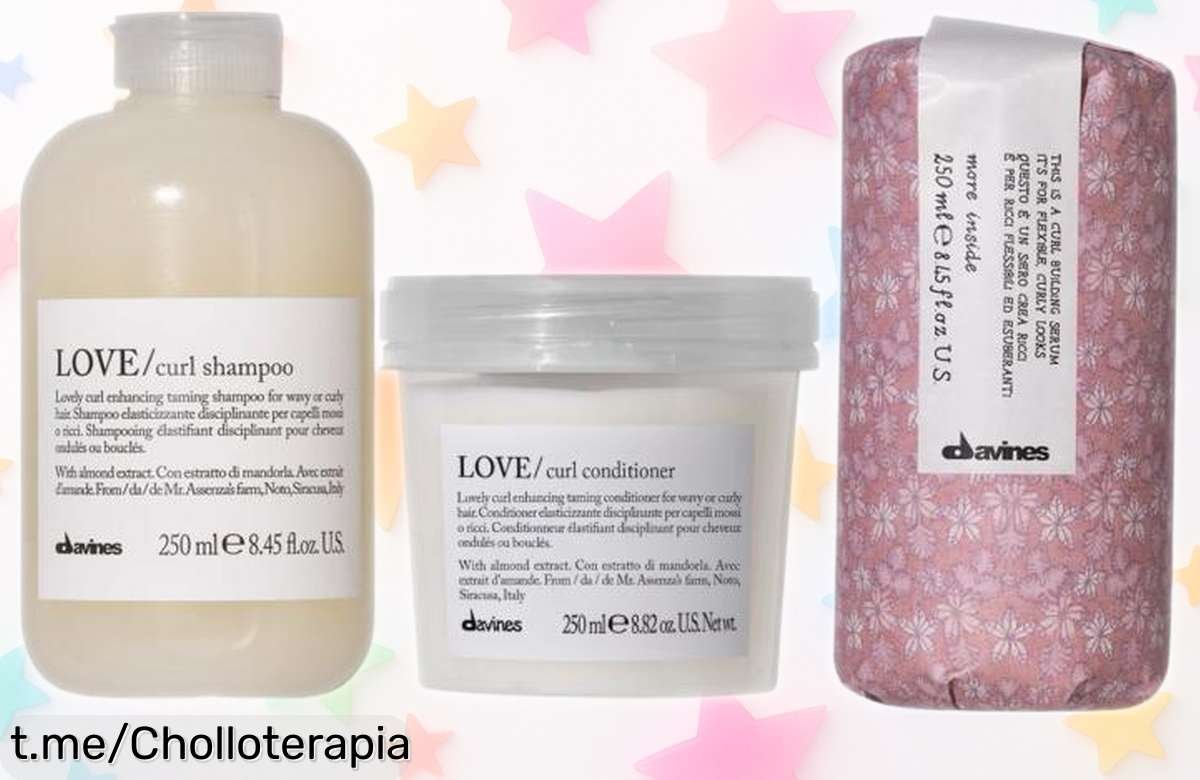 Pack completo Davines Kit LOVE CURL para rizos perfectos con champú, acondicionador y serum a precio loca: ¡Chollazo limitado que hará brillar tu melena!