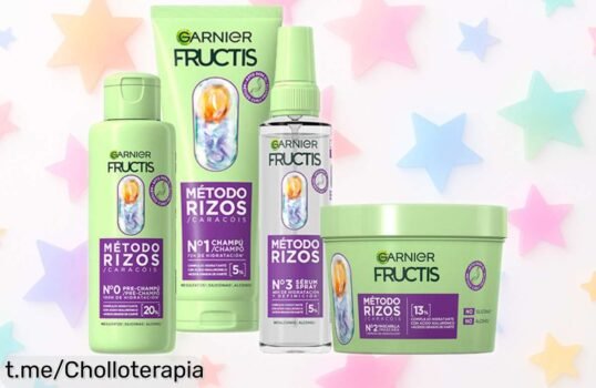 Pack completo Garnier Fructis método rizos: Fórmula sin sulfatos ni siliconas a un precio rebajado, ¡haz que tus rizos brillen y deslumbran antes de que se agote!