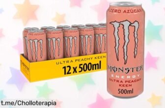 Pack de 12 latas Monster Energy Ultra Peachy Keen sin azúcar, ¡un super chollo que no puedes dejar pasar! Energía sabrosa a un precio increíble y limitado, siente el subidón hoy mismo.