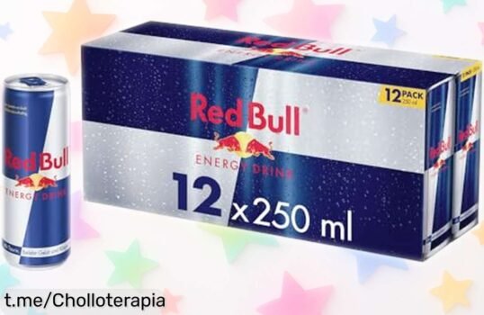 Pack de 12 latas Red Bull Energy Drink a precio rebajado, energía al máximo para tus días intensos; ¡no te lo pierdas, siente el subidón ya!