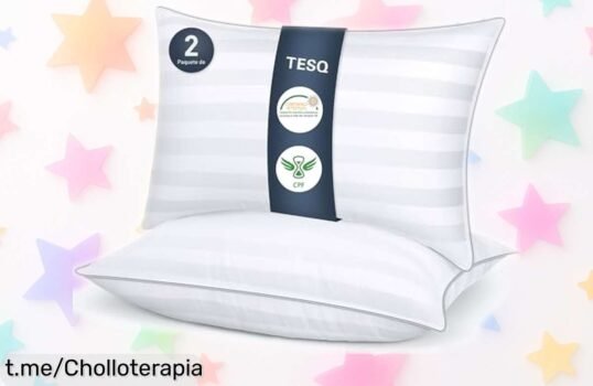 Pack de 2 almohadas TESQ súper suaves y transpirables al mejor precio; aprovecha este ofertón antes de que se esfume y mejora tu descanso desde ya.