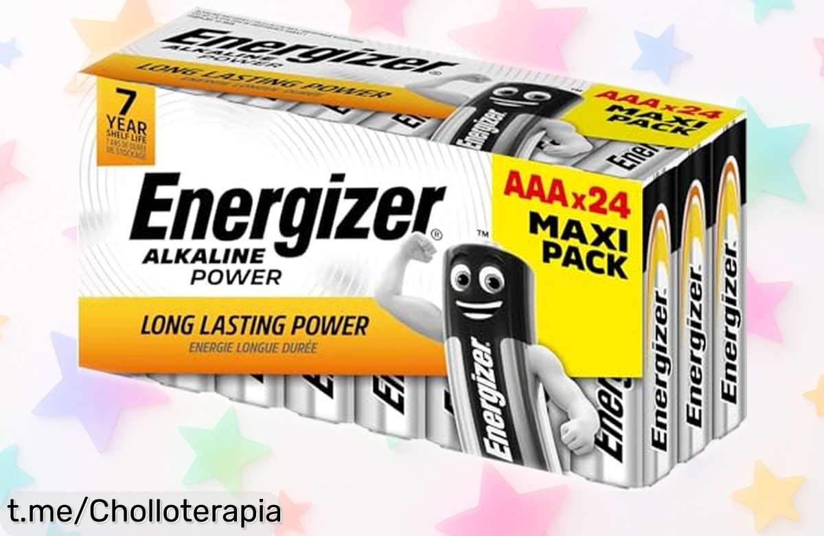 Pack de 24 pilas AAA Energizer que duran años; oferta increíble para que nunca te falte energía, ¡aprovéchala y mantén tus momentos siempre encendidos!