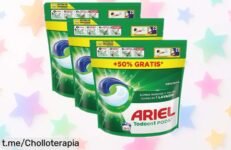 Pack de 3 detergentes Ariel Original: ¡105 lavados a precio loco! Aprovecha este super chollo y disfruta de una colada más fácil y fresquita. No te quedes sin el tuyo, actúa ya.