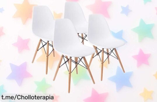 Pack de 4 sillas Dinamarca en estilo nórdico a un precio loco que no podrás creer, ¡da vidilla a tu hogar y aprovecha esta oportunidad única antes de que se agoten!