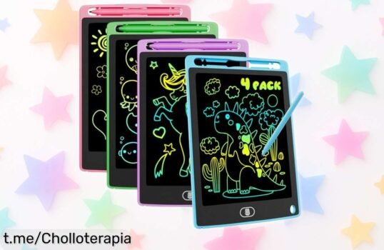Pack de 4 tabletas de escritura LCD Electight para que los peques suelten su imaginación a un precio bajísimo, ¡no dejes pasar este chollo lleno de diversión y creatividad!