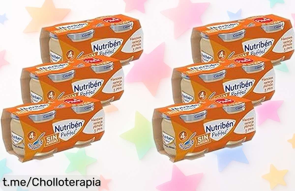 Pack de Merienda Potitos Nutribén con 100% fruta natural, ¡ahora a precio rebajado! Dale lo mejor a tu peque y no te pierdas este super chollo por tiempo limitado.