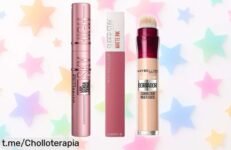 Pack maquillaje Maybelline superstay con pintalabios malva lover, máscara high lash y borrador light a precio loco. ¡Dale vida a tu mirada y labios antes que se agoten!