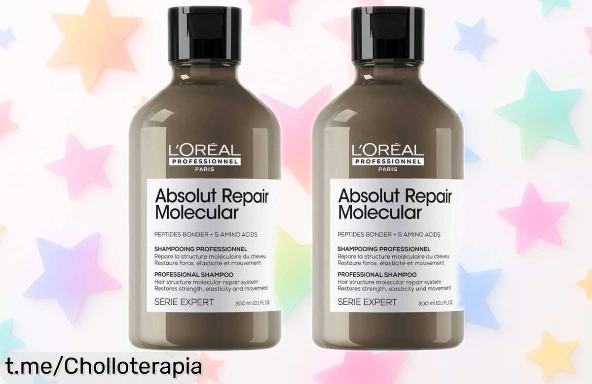 Pack x2 champú L’Oréal Absolut Repair Molecular a precio rebajado: dale a tu pelo el mimo que necesita antes de que se acabe este ofertón irresistible. ¡Sin tiempo que perder!
