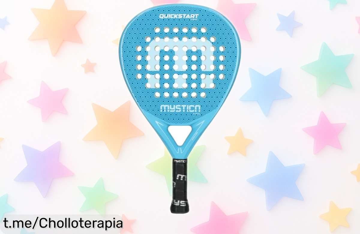Pala de pádel Mystica Quickstart Hybrid azul con caída de precio espectacular, diseño brutal y rendimiento que te hará triunfar ¡No te quedes sin ella y juega como un pro ya!