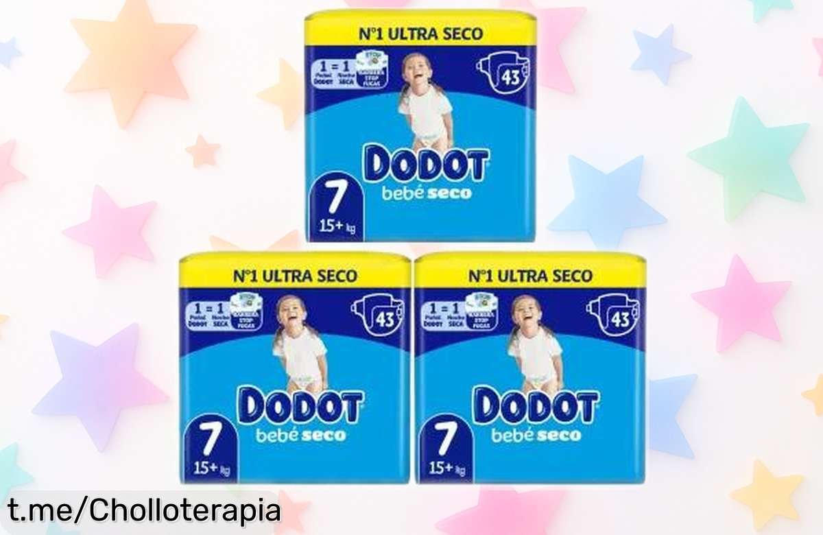 Pañales bebé seco Dodot T-7 en oferta impresionante, cuida a tu pequeño sin preocupaciones y disfruta este super chollo antes de que se agote, ¡hazlo hoy!
