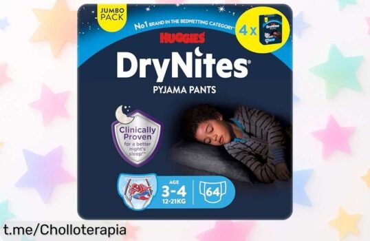 Pañales de noche Huggies DryNites para niño con dibujos de Marvel a precio loco: ¡ garantiza noches secas y divertidas! Solo por hoy, no te lo pierdas.