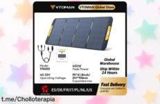 Panel solar plegable VTOMAN VS400W: aprovecha este chollazo con descuento brutal, lleva energía a donde quieras y no dejes escapar la aventura. ¡Compra ya antes que se agoten!