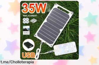 Panel solar portátil Sunpower de 35W a precio rebajado, ideal para camping y hogar; dale energía a tus aventuras antes que se agoten, ¡no te quedes sin el tuyo!