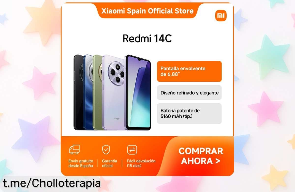 Pantalla gigante envolvente de 6,88 y batería infinita en el Redmi 14C, ¡aprovecha este super chollo antes que se te escapen las emociones!