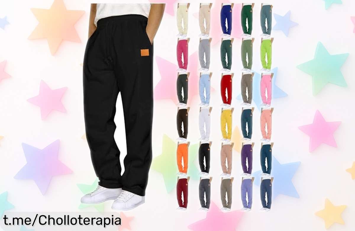 Pantalón chándal hombre talla grande con cintura elástica y bolsillos, descuentazo brutal que no durará: ¡aprovéchalo antes de que se agote!