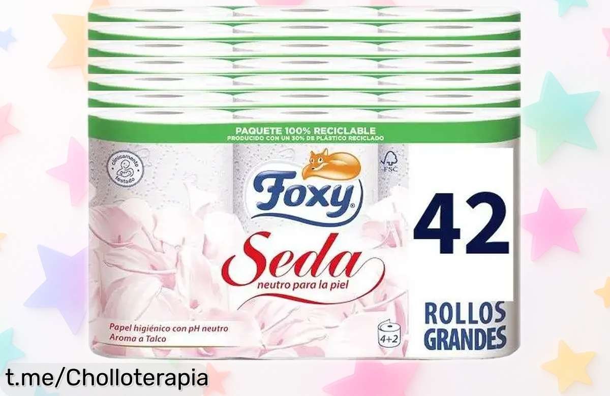 Papel higiénico FOXY seda, pack de 42 rollos a un precio increíble: máxima suavidad y tranquilidad en casa. ¡Aprovecha el descuento ya antes que se agote!