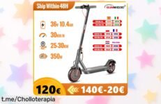 Patinete eléctrico Sunnigoo N7PRO: super chollo en precio loco, corre que vuelan y siente la libertad mientras deslumbras a 30 km/h. ¡No dejes pasar esta oportunidad!