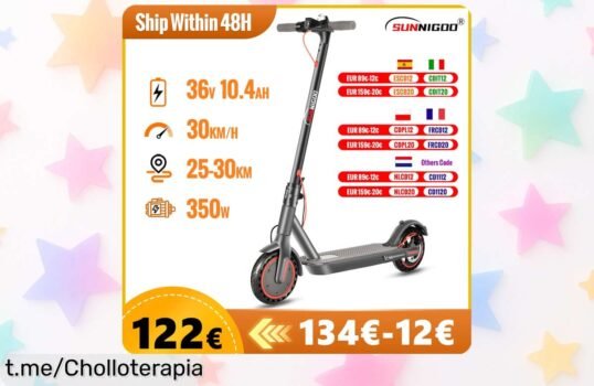 Patinete eléctrico Sunnigoo N7Pro para adultos: Caída de precio brutal y super chollo con descuento, ¡siente la libertad en cada km uniendo velocidad a tu día!