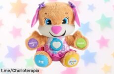 Peluche interactivo Fisher Price para aprender jugando: ¡más de 75 canciones y luces, precio rebajado por tiempo limitado! No dejes pasar este super chollo que hará feliz a tu bebé.