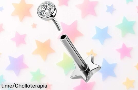 Pendientes de titanio para piercing sin rosca con circonia brillante a precio rebajado, dale luz y estilo a tus días ¡aprovecha este chollo antes que se acabe!