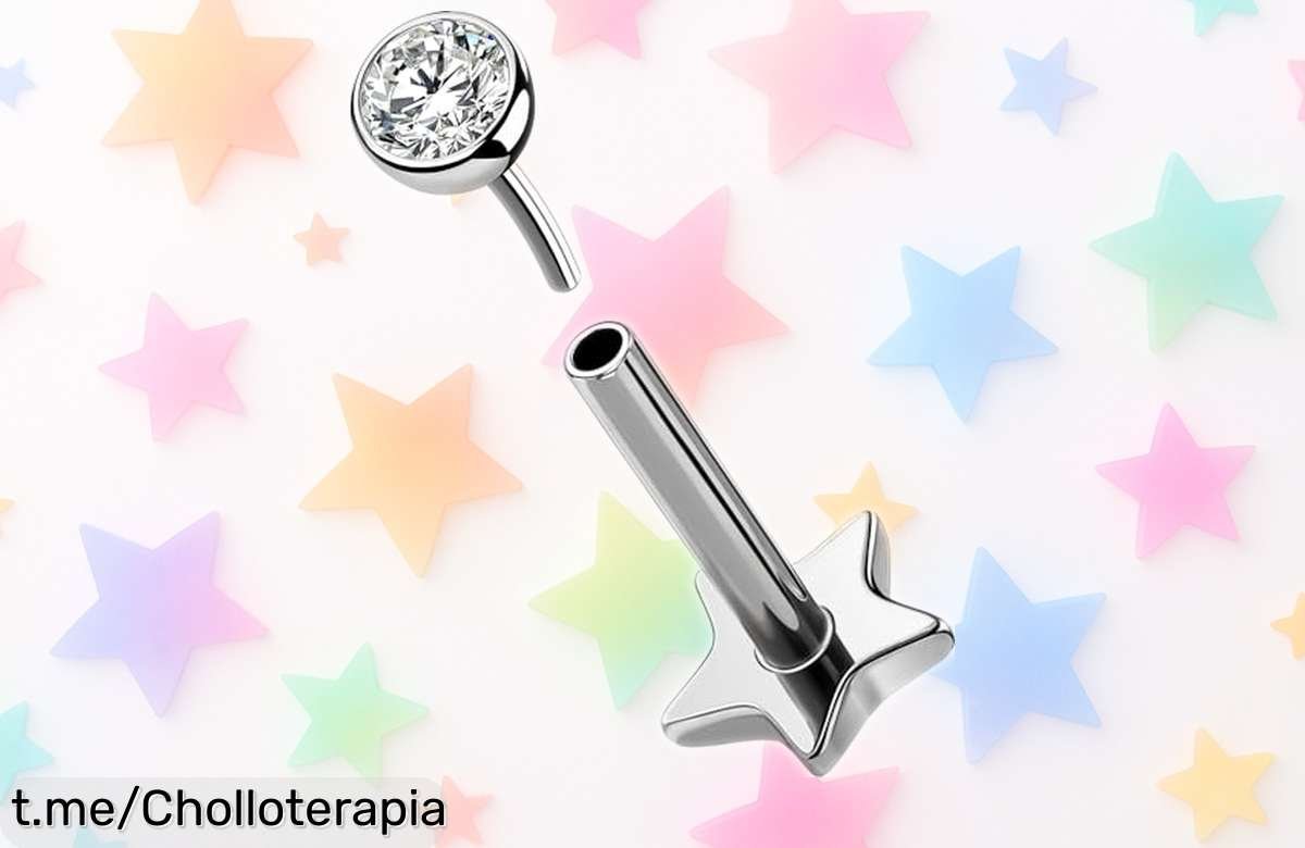 Pendientes de titanio para piercing sin rosca con circonia brillante a precio rebajado, dale luz y estilo a tus días ¡aprovecha este chollo antes que se acabe!