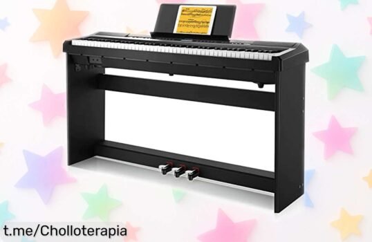 Piano eléctrico 88 teclas contrapesadas Donner a precio rebajado, más de 200 tonos para despertar tu inspiración ¡No te pierdas este super chollo y comienza a tocar ya!
